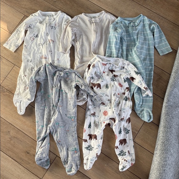 Carter's Other - Carter's Cozy Footies Set - Gray, White, Blue